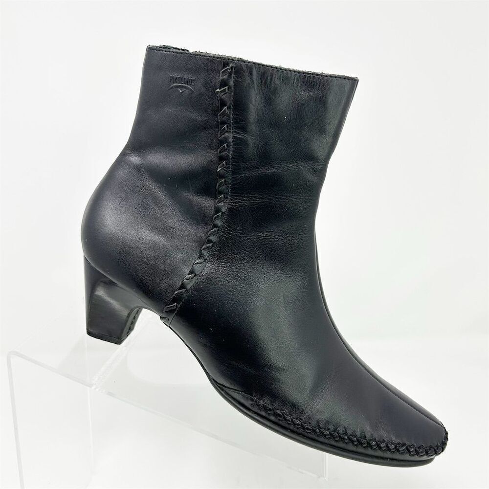 Pikolinos Women's Black Leather Heeled Ankle Boots 42 (US 11) Casual Fall
